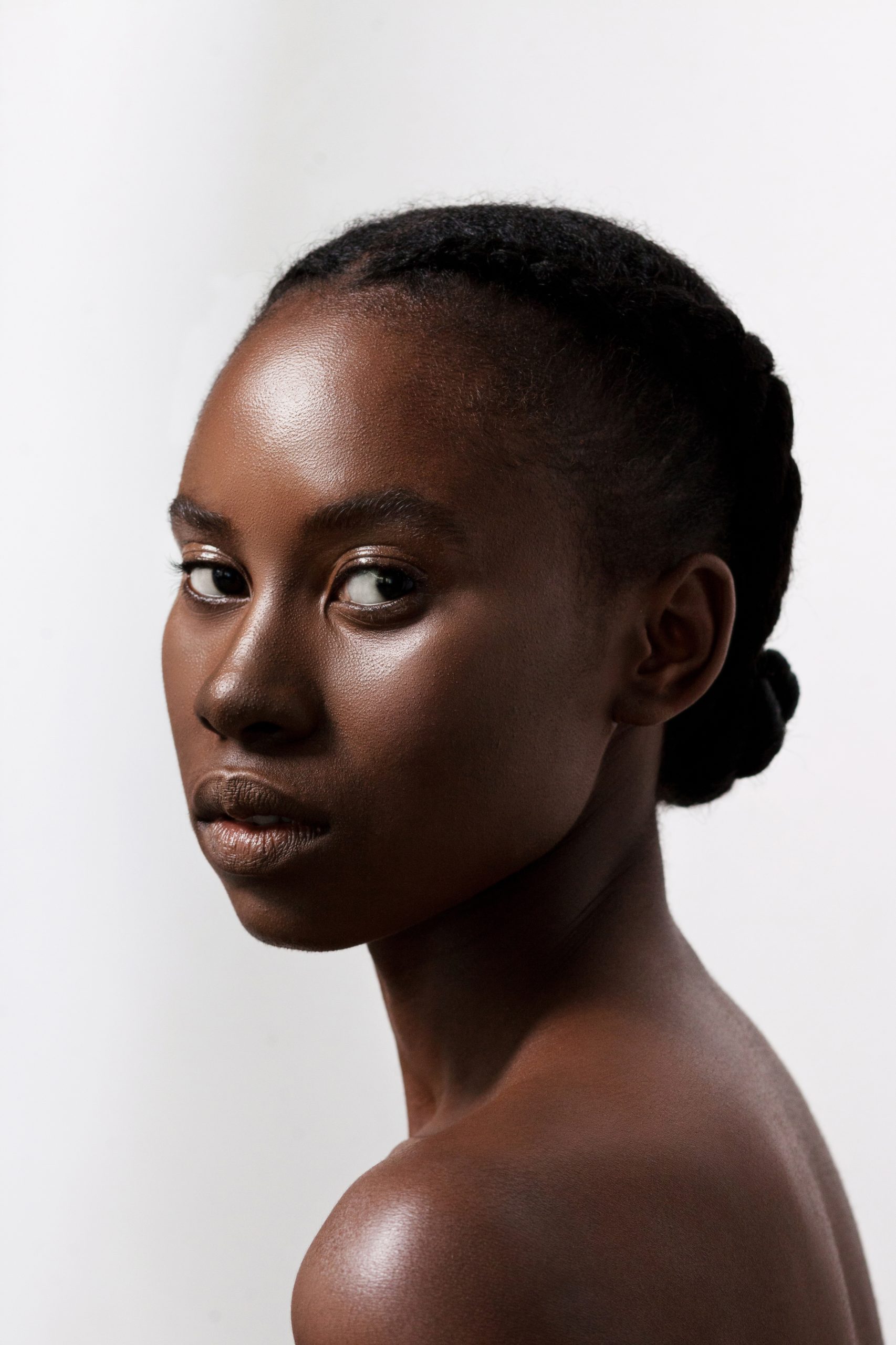 Beautiful black woman’s portrait, gorgeous, proud african, natural beauty, glowing skin